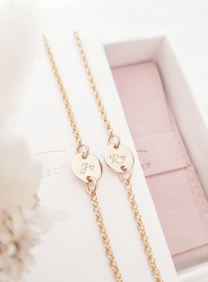 gold initial bracelets