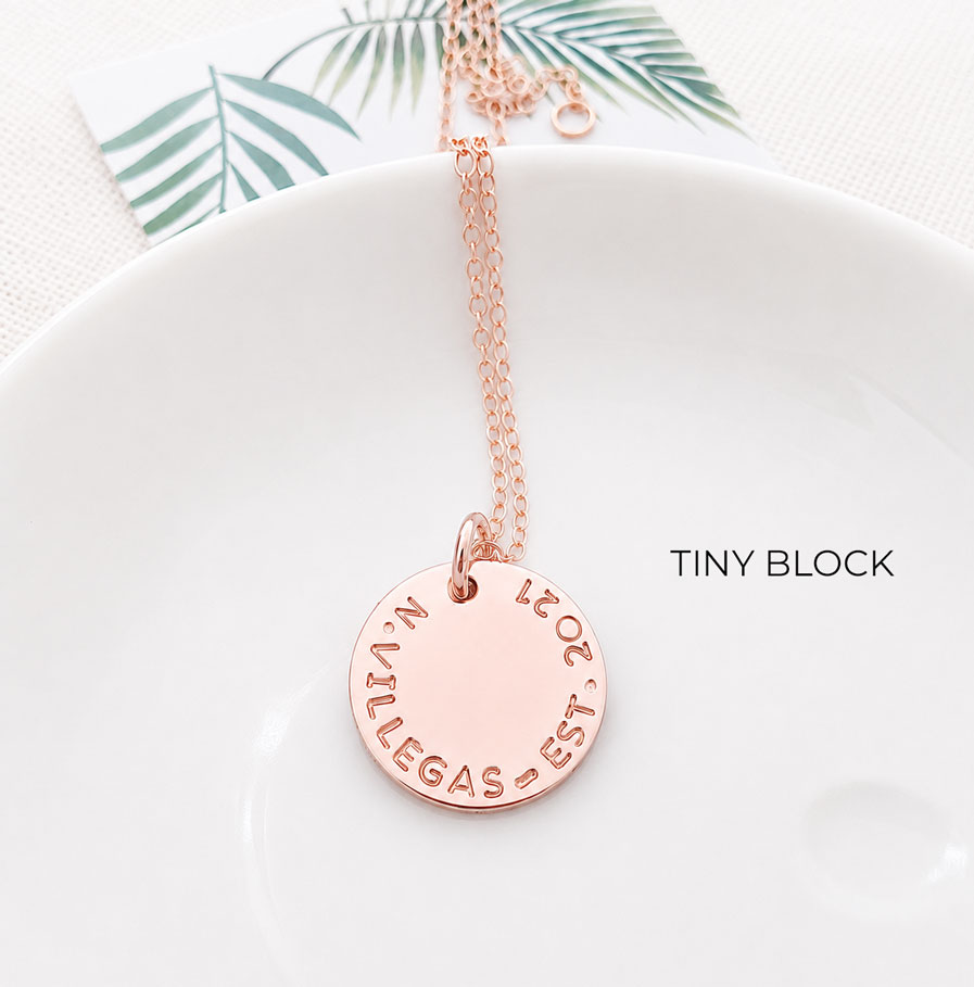 Rose Gold Tiny Disc Necklace DISC NECKLACES keepsake gift for her