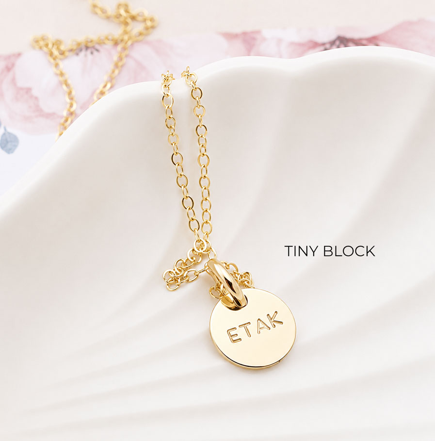 Gold Initial Disc Necklace DISC NECKLACES custom necklace