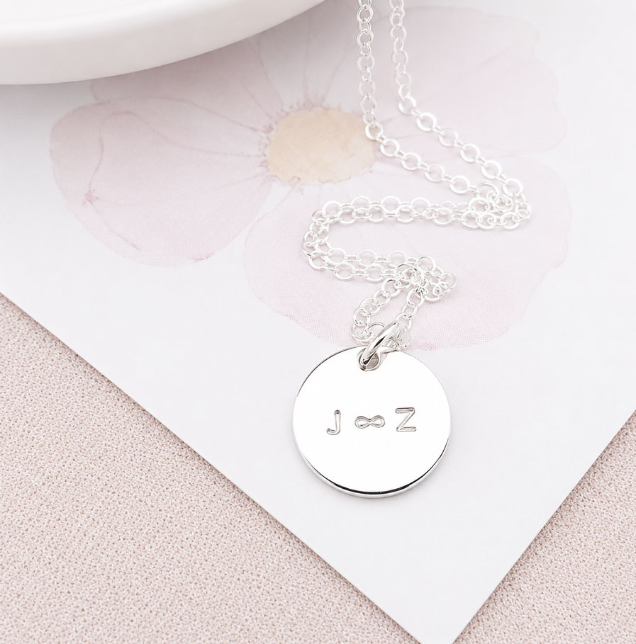 Silver Tiny Disc Necklace DISC NECKLACES Personalised mum necklace