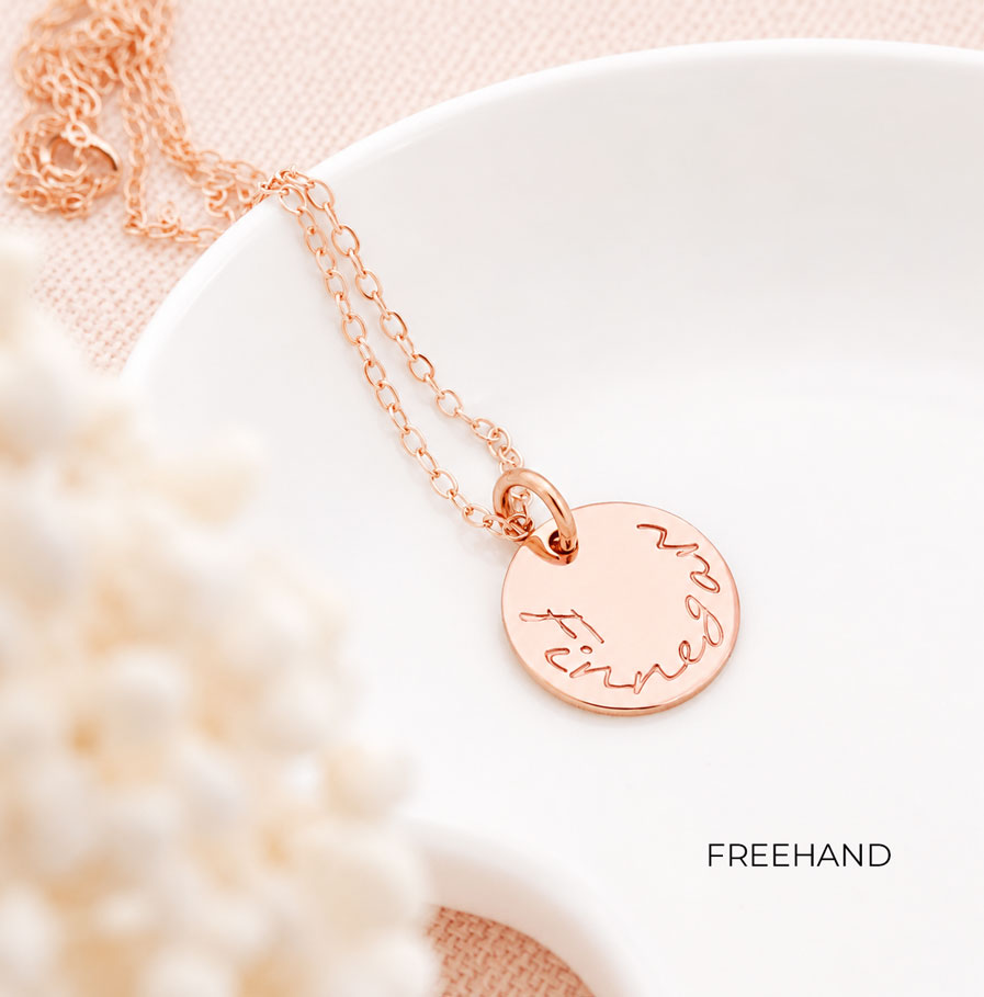 Rose Gold Tiny Disc Necklace DISC NECKLACES stamped rose gold pendant