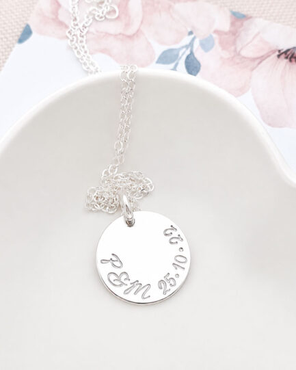 Silver Mini Disc Necklace DISC NECKLACES wedding gift for bride