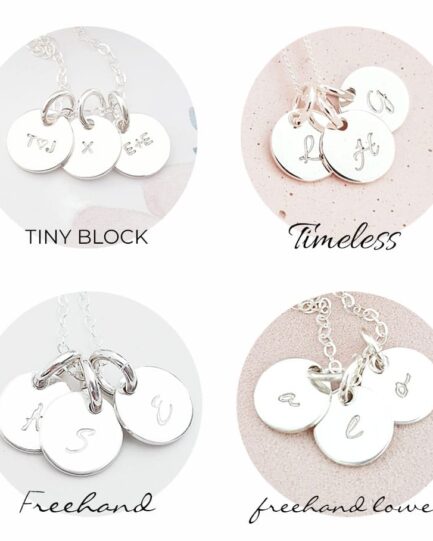 Silver Initial Disc Add On ADD ON DISCS font options