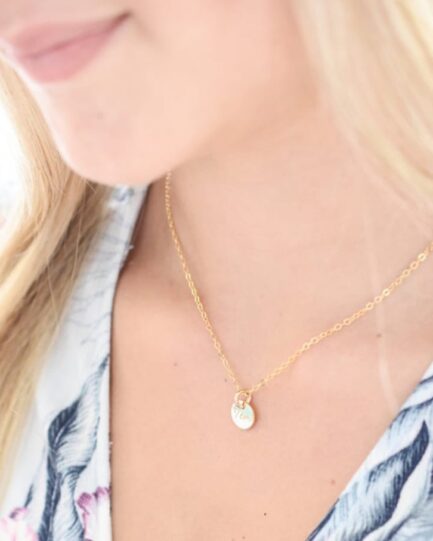 dainty gold monogram pendant