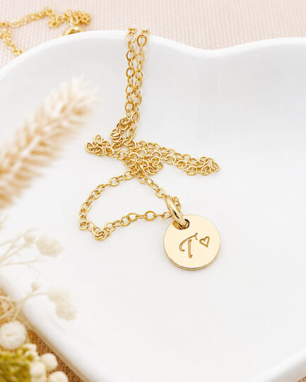 gold necklace with initial