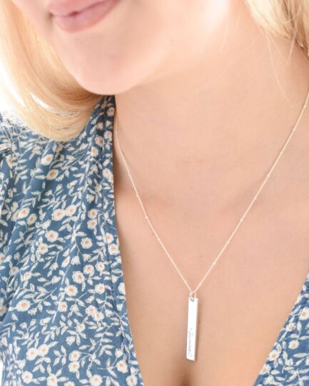 Silver Hanging Bar Necklace BAR NECKLACES