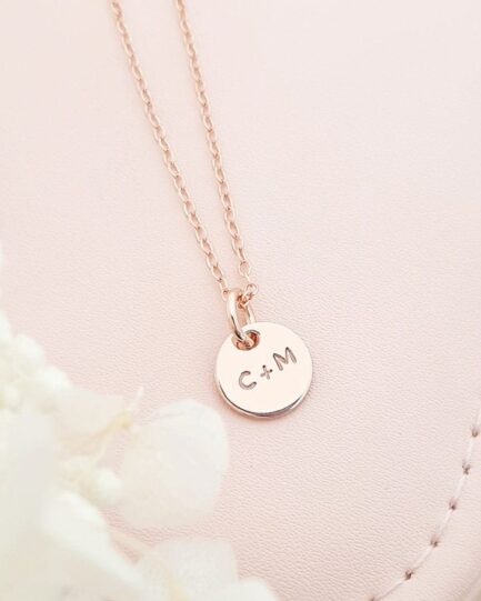Rose Gold Initial Disc Necklace keepsake necklace in memory of dad