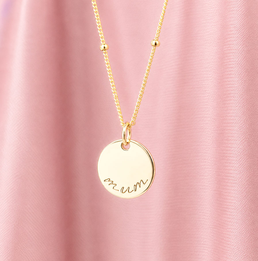Gold Tiny Disc Necklace DISC NECKLACES CUSTOM NECKLACE FOR MUM