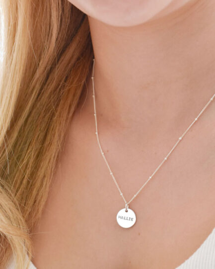 personalised name necklace silver
