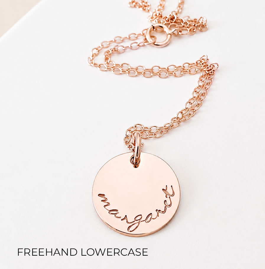 Rose Gold Mini Disc Necklace DISC NECKLACES REMEMBRANCE NECKLACE