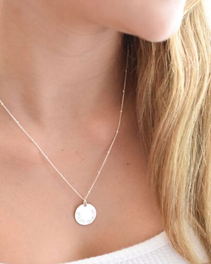 Silver Mini Disc Necklace DISC NECKLACES sentimental jewelry gift
