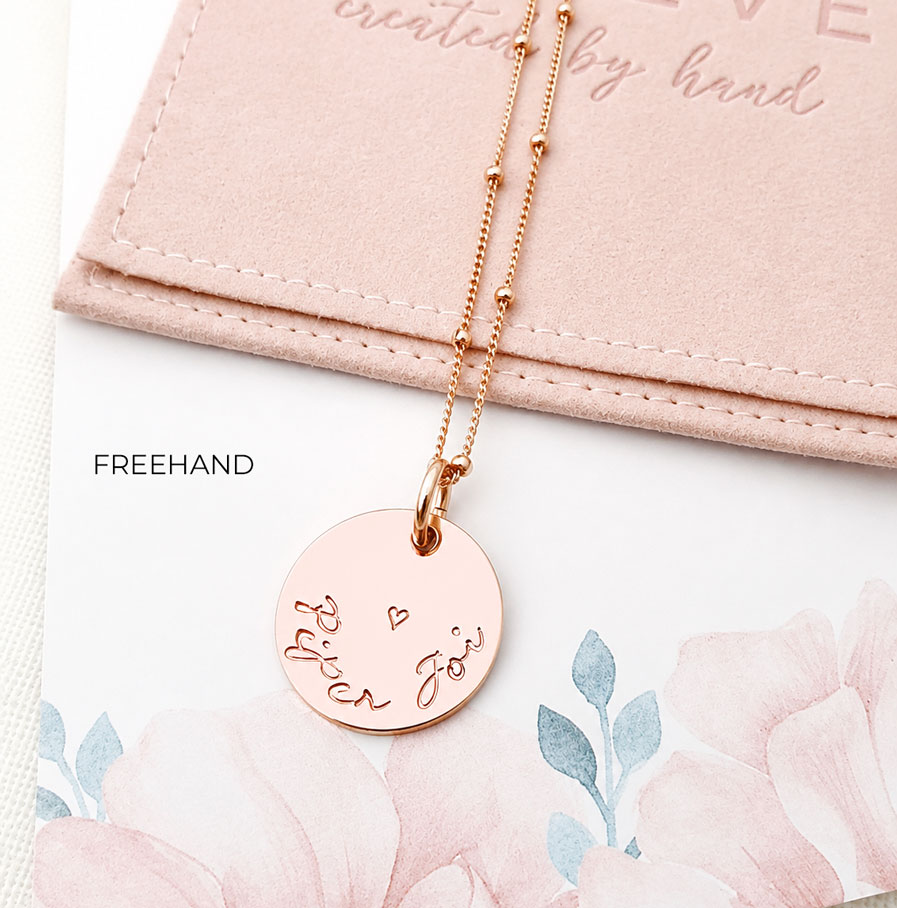 Rose Gold Mini Disc Necklace DISC NECKLACES keepsake disc necklace