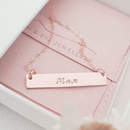 Rose Gold Bar Necklace keepsake rose gold necklace