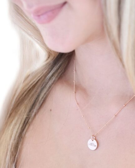 Rose Gold Tiny Disc Necklace DISC NECKLACES