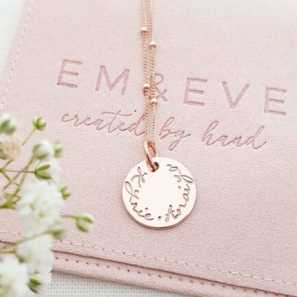 custom rose gold necklace with name