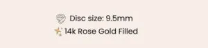 rose gold initial size