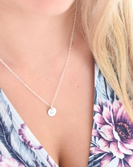 Silver Initial Disc Necklace DISC NECKLACES