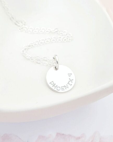 Silver Tiny Disc Necklace keepsake necklace for mum