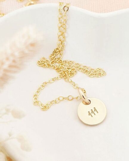 Gold Angel Number Necklace ANGEL NUMBERS