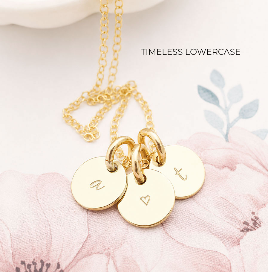 Gold Initial Disc Trio DISC NECKLACES 3 DISC CUSTOM JEWELLERY