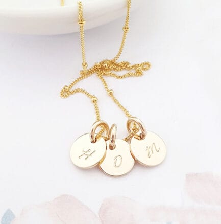 Gold Initial Disc Trio