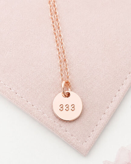 Rose Gold Angel Number Necklace ANGEL NUMBER NECKLACES 333 angel number necklace