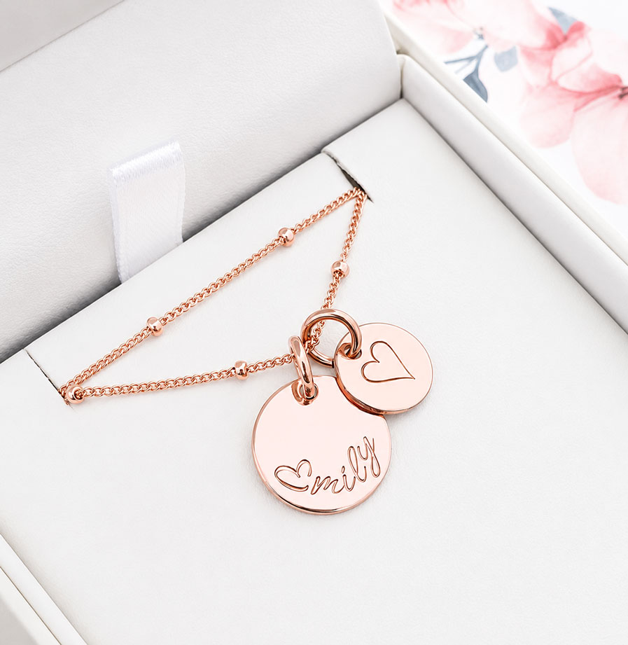 Rose Gold Disc Set DISC NECKLACES emily name necklace