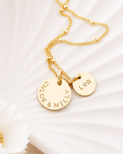 Gold Disc Set DISC NECKLACES anniversary gift for her