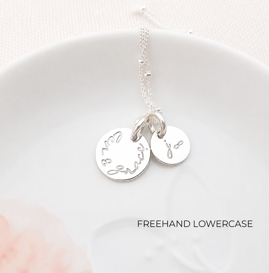 Silver Disc Set DISC NECKLACES ENGRAVED NAME DISC