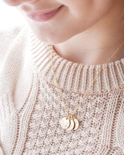 Gold Tiny Disc Trio DISC NECKLACES