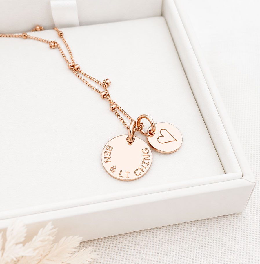 Rose Gold Disc Set DISC NECKLACES mothers necklace rose gold