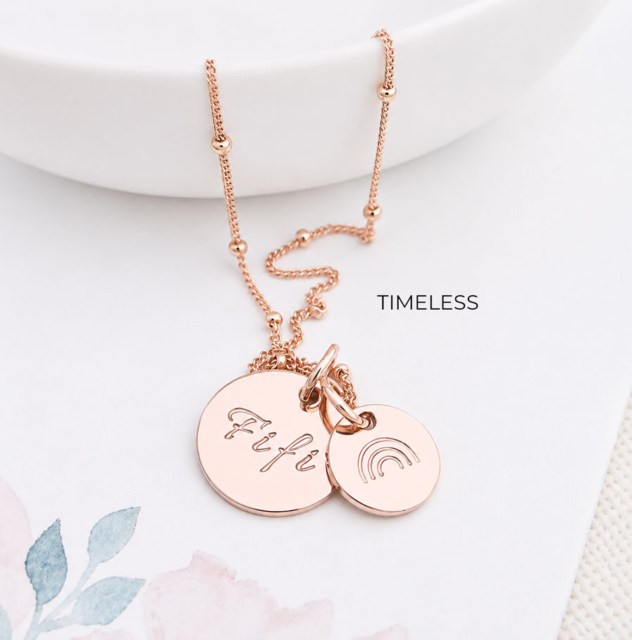 Rose Gold Disc Set DISC NECKLACES Name and symbol necklace rose gold