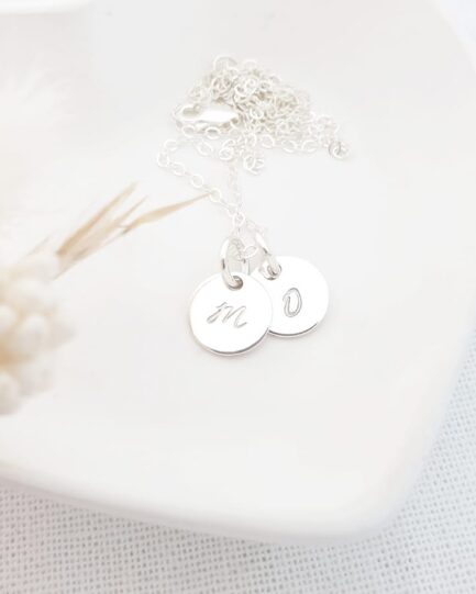 dainty sterling silver pendants with initials