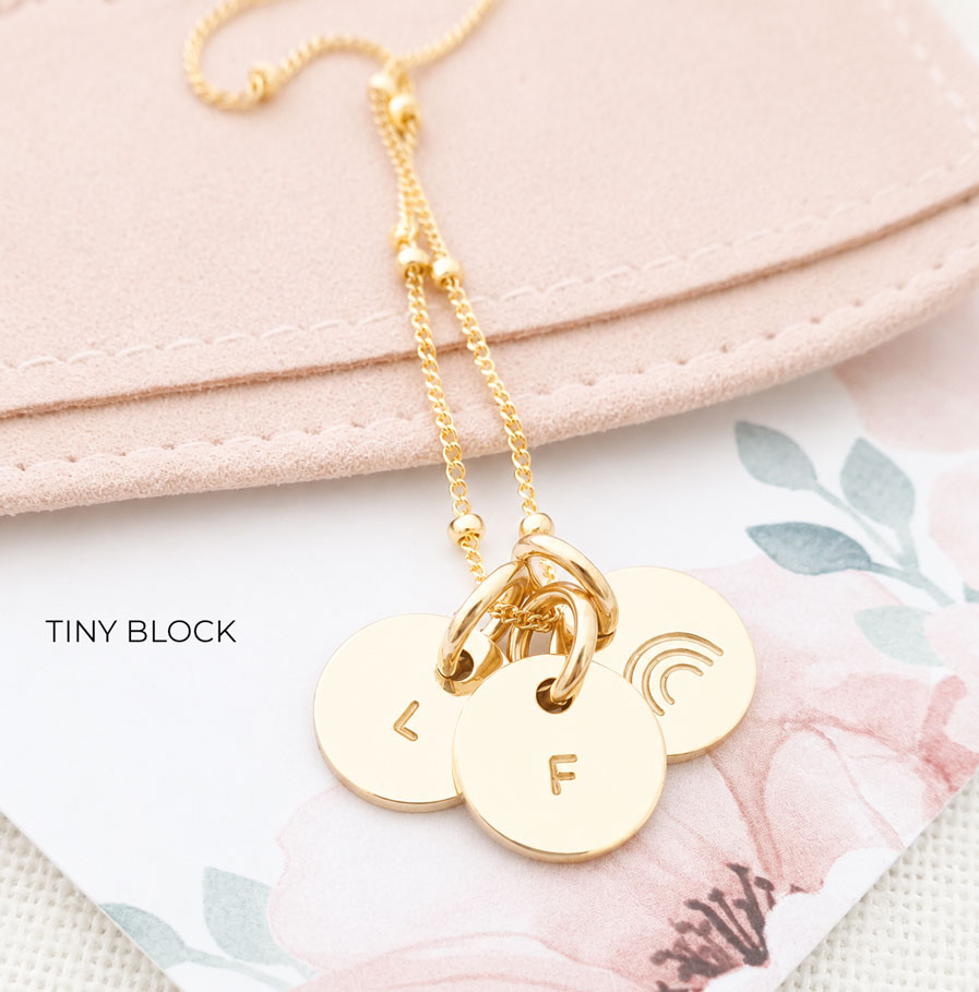 Gold Initial Disc Trio DISC NECKLACES MOTHER'S NECKLACE