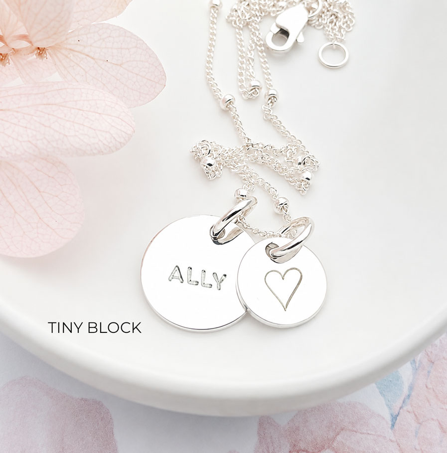 Silver Symbol Set DISC NECKLACES keepsake necklcae for daughter