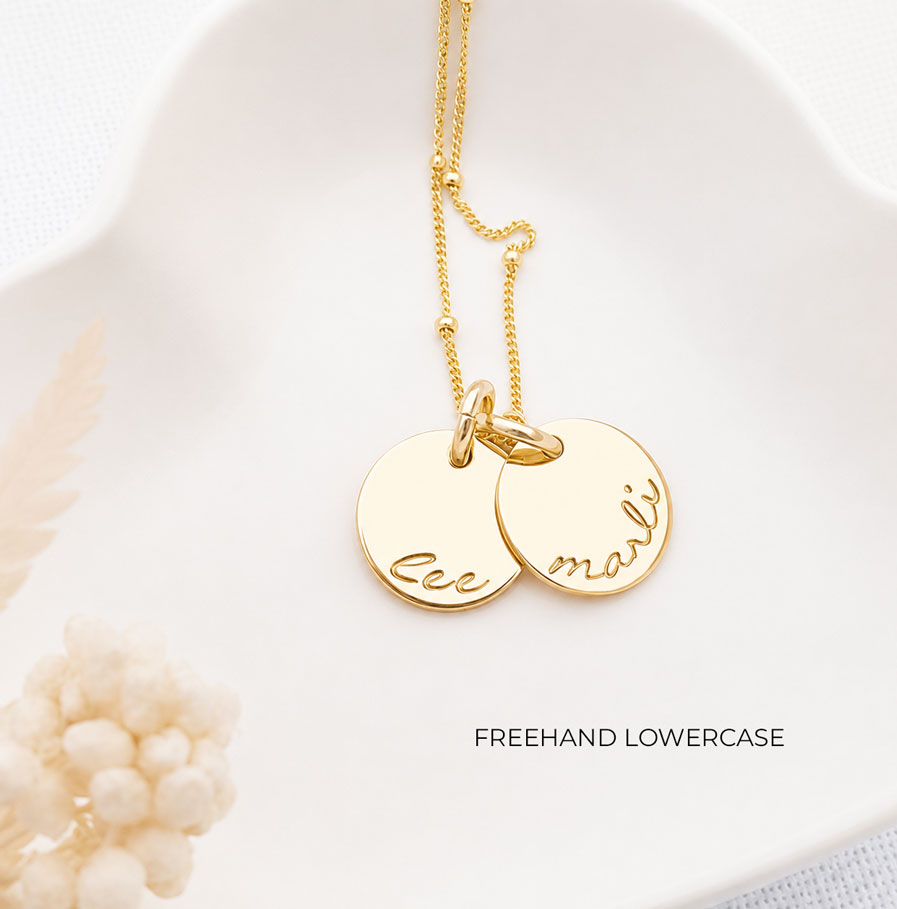 Gold Tiny Disc Pair DISC NECKLACES anniversary jewellery gift idea