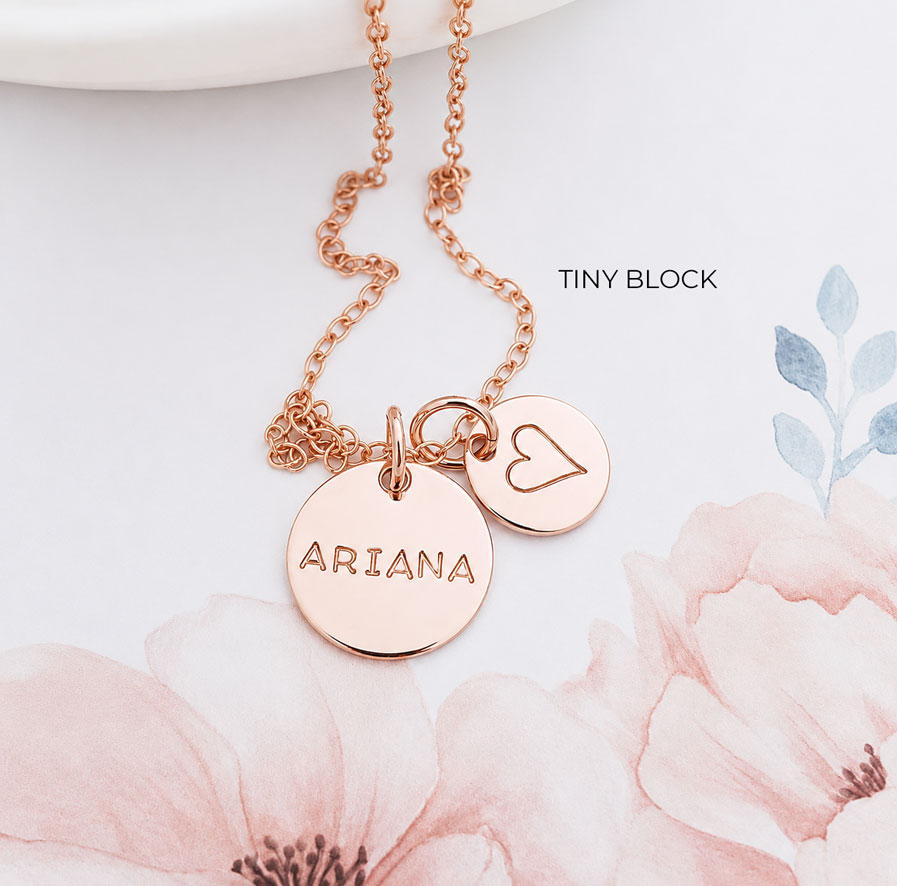 Rose Gold Disc Set DISC NECKLACES christening gift idea for girl