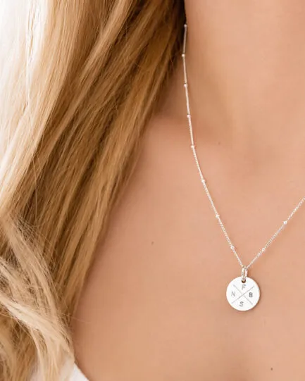 initial compass necklace