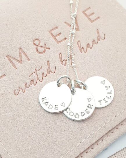 personalised silver necklace