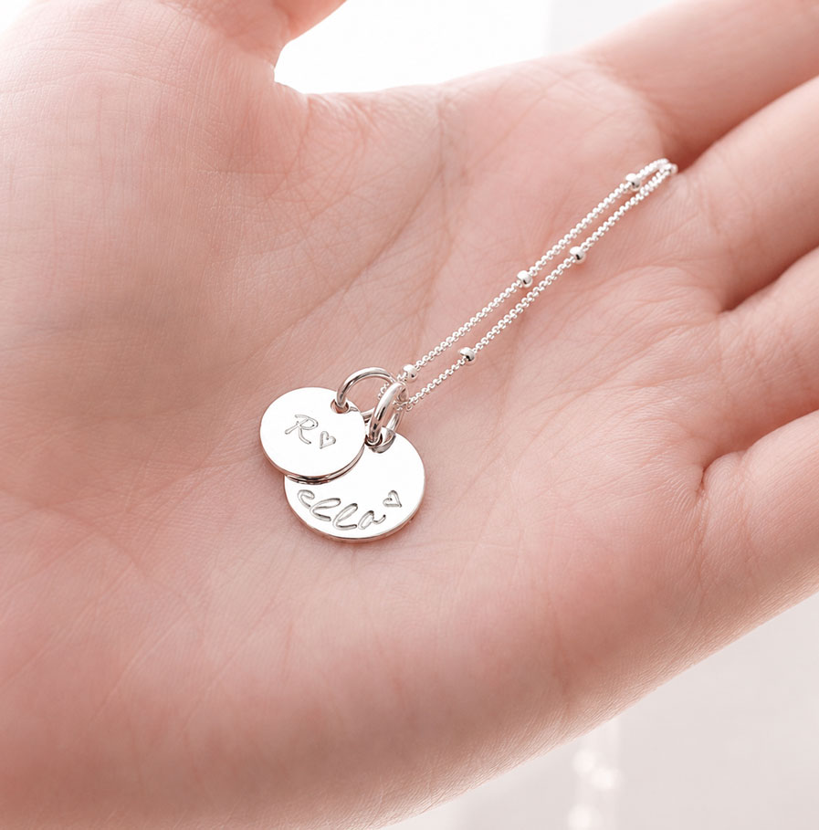 Silver Disc Set DISC NECKLACES custom necklace for mums