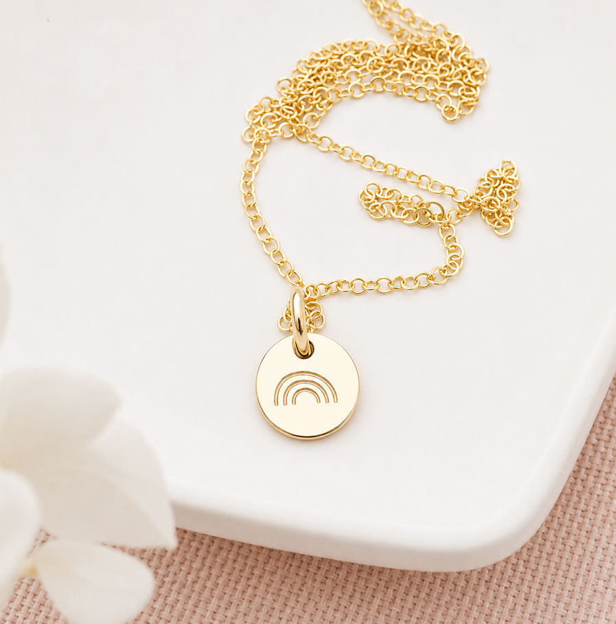 Gold Symbol Necklace DISC NECKLACES rainbow baby gift