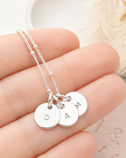 dainty silver custom letter necklace