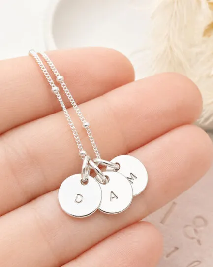 dainty silver custom letter necklace