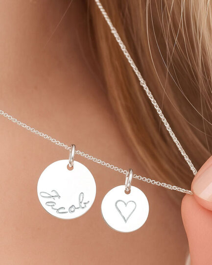 2 disc necklace with custom name