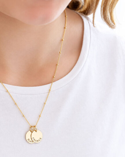 Gold Tiny Disc Pair DISC NECKLACES Gold Tiny Disc Pair DISC NECKLACES