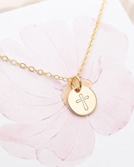 Gold Symbol Necklace DISC NECKLACES gold cross pendant