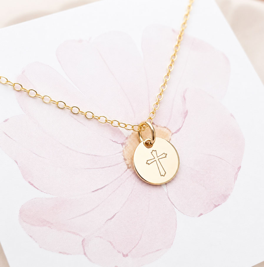 Gold Symbol Necklace DISC NECKLACES gold cross pendant