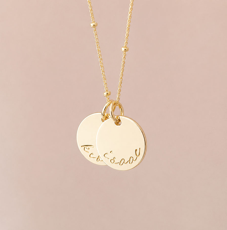 Gold Tiny Disc Pair DISC NECKLACES Gold Tiny Disc Pair DISC NECKLACES