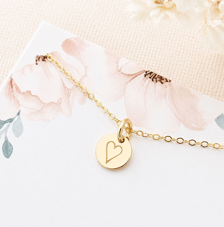 Gold Symbol Necklace DISC NECKLACES gold fill tiny heart neckace