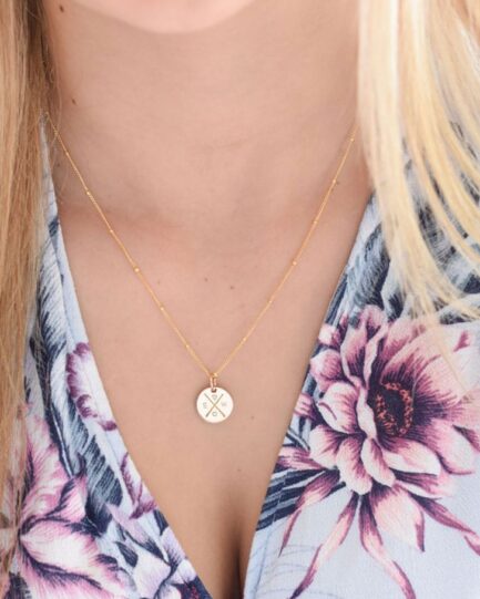 Gold Family Compass DISC NECKLACES Gold Family Compass DISC NECKLACES